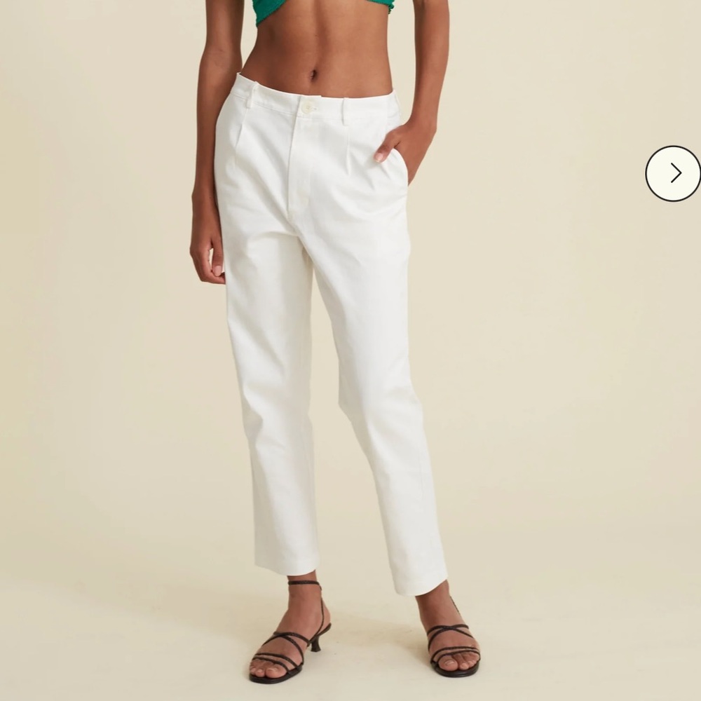Twill Pleated Pant in Linen